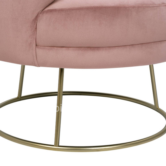 VELVET ARMCHAIR ARIEN HM8403.02 DUSTY PINK, GOLDEN BASE 80x75x82cm