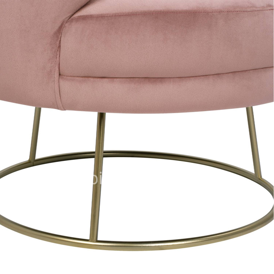 VELVET ARMCHAIR ARIEN HM8403.02 DUSTY PINK, GOLDEN BASE 80x75x82cm
