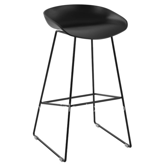 Stool Metallic HM8450.02 with seat PP Black 47x47x83cm
