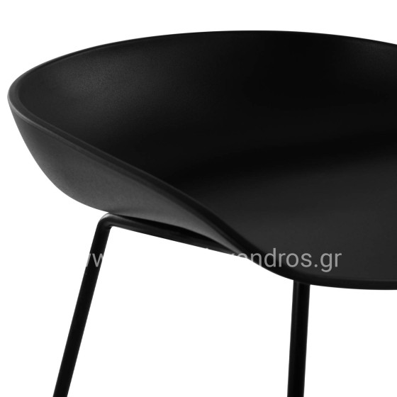 Stool Metallic HM8450.02 with seat PP Black 47x47x83cm
