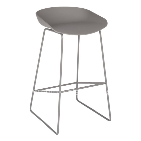 Metallic Stool HM8450.10 with grey seat PP 47x47x83cm
