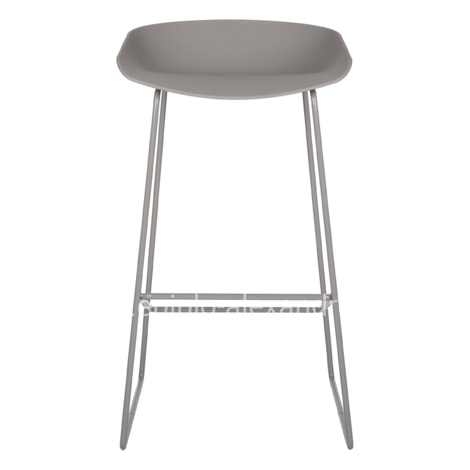 Metallic Stool HM8450.10 with grey seat PP 47x47x83cm