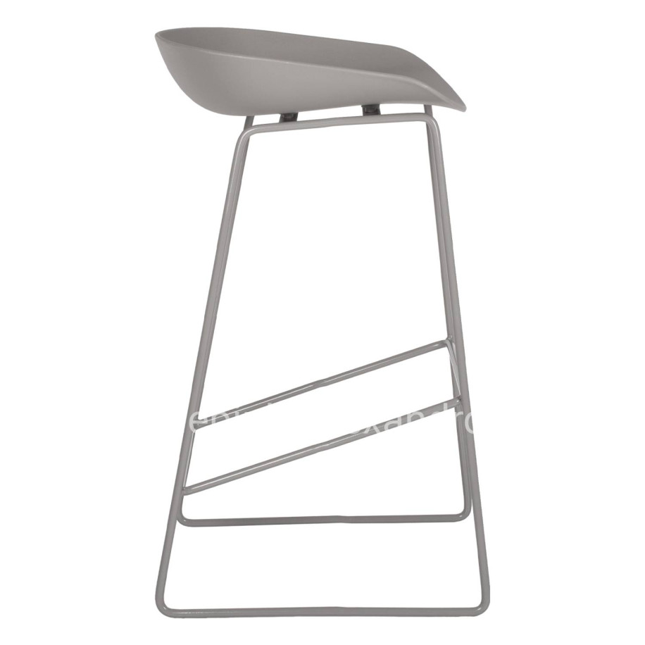 Metallic Stool HM8450.10 with grey seat PP 47x47x83cm