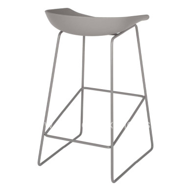 Metallic Stool HM8450.10 with grey seat PP 47x47x83cm