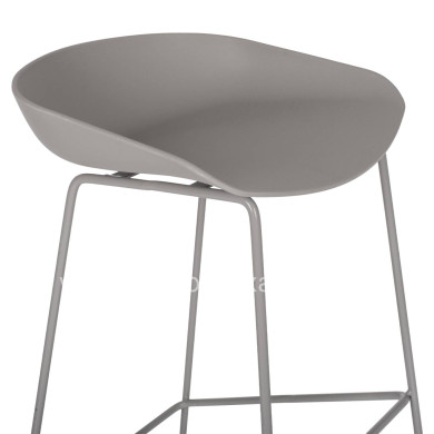 Metallic Stool HM8450.10 with grey seat PP 47x47x83cm