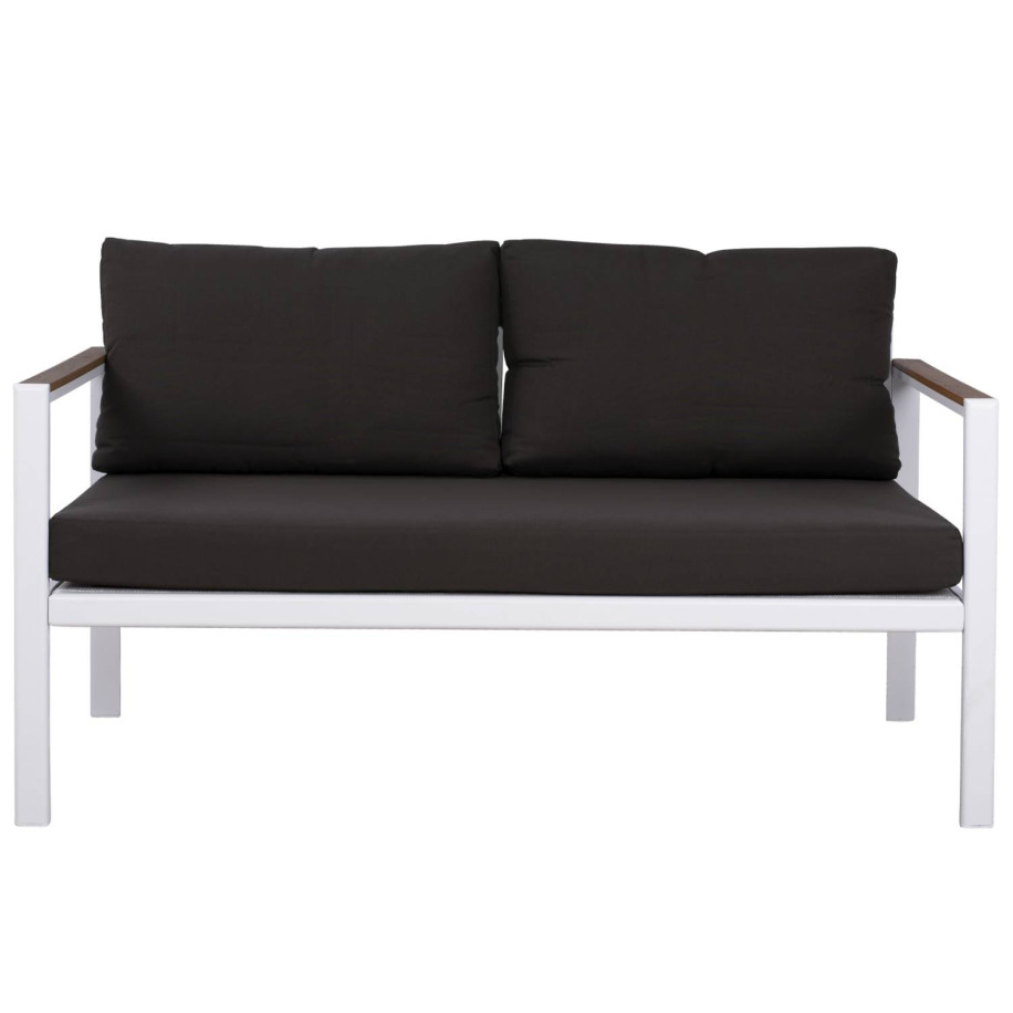 OUTDOOR 2-SEATER SOFA SAFIYA HM5523.01 ALUMINUM IN WHITE-ANTHRACITE CUSHIONS 144x70x85Hcm.