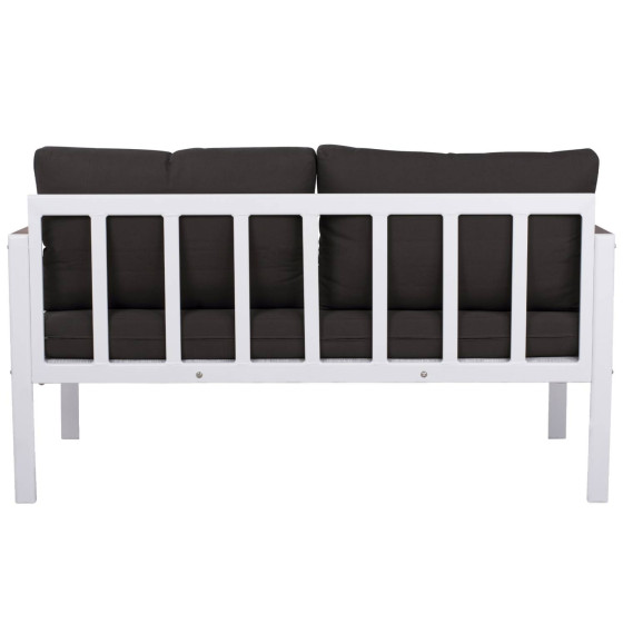 ΚΑΝΑΠΕΣ 2-ΘΕΣΙΟΣ SAFIYA HM5523.01 ΑΛΟΥΜΙΝΙΟ ΛΕΥΚΟ-ΑΝΘΡΑΚΙ ΜΑΞΙΛΑΡΙΑ 144x70x85Υεκ