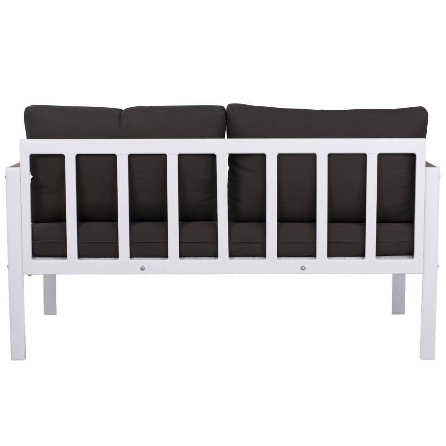 OUTDOOR 2-SEATER SOFA SAFIYA HM5523.01 ALUMINUM IN WHITE-ANTHRACITE CUSHIONS 144x70x85Hcm.