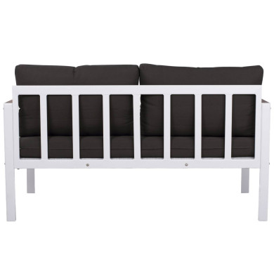 OUTDOOR 2-SEATER SOFA SAFIYA HM5523.01 ALUMINUM IN WHITE-ANTHRACITE CUSHIONS 144x70x85Hcm.