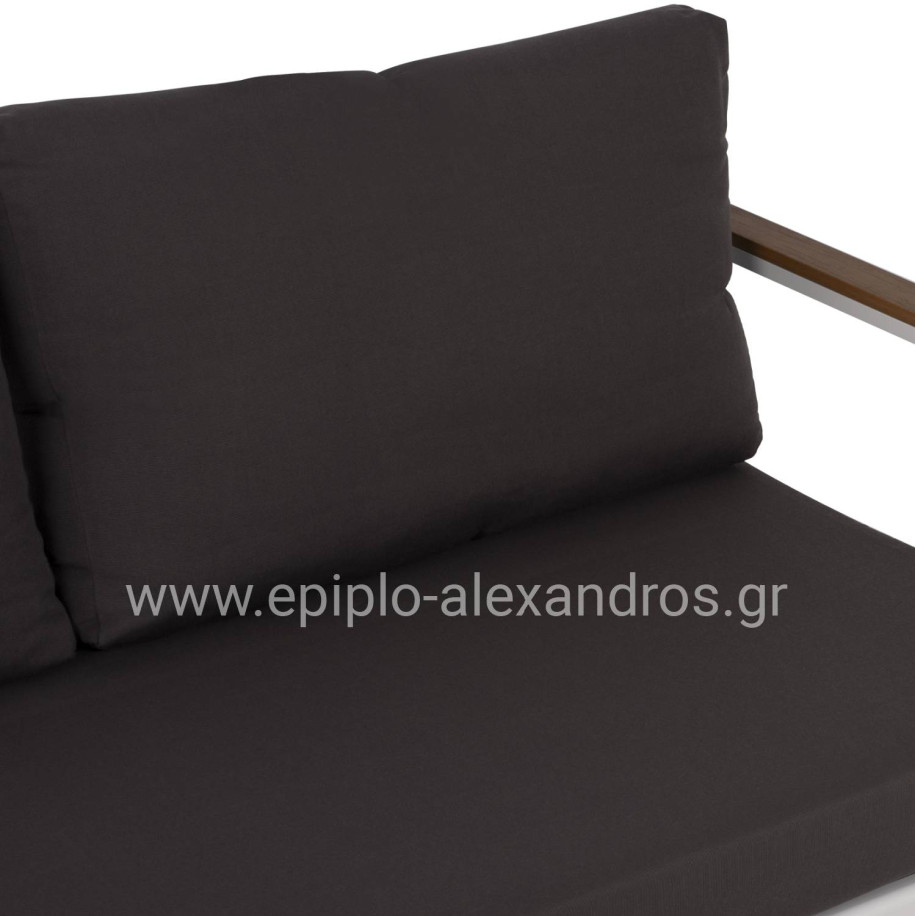 OUTDOOR 2-SEATER SOFA SAFIYA HM5523.01 ALUMINUM IN WHITE-ANTHRACITE CUSHIONS 144x70x85Hcm.