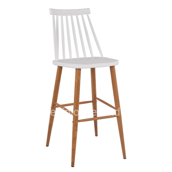 Bar Stool HM8459.01 Vanessa in white color 43x49x107 εκ.