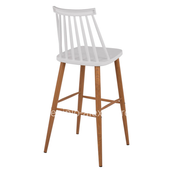 Bar Stool HM8459.01 Vanessa in white color 43x49x107 εκ.