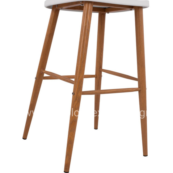 Bar Stool HM8459.01 Vanessa in white color 43x49x107 εκ.