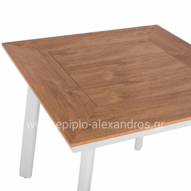 Aluminum Table with Polywood HM5563.01 White 80x80x72