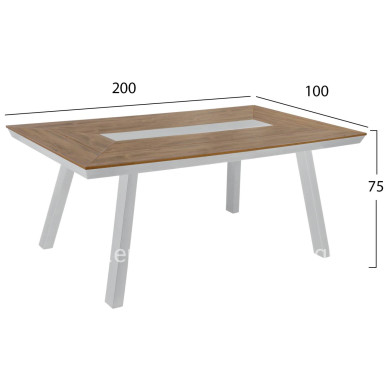 Aluminum Table with Polywood 200x100 White HM5131.11