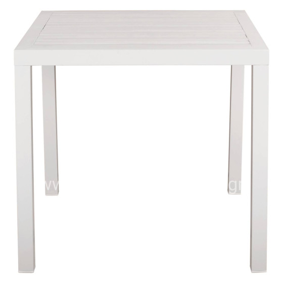 ΤΡΑΠΕΖΙ ΑΛΟΥΜΙΝΙΟΥ SAHIRA ΣΕ ΛΕΥΚΗ ΑΠΟΧΡΩΣΗ 80Χ80X75,5Υεκ. HM5572.01