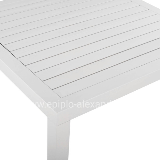 ΤΡΑΠΕΖΙ ΑΛΟΥΜΙΝΙΟΥ SAHIRA ΣΕ ΛΕΥΚΗ ΑΠΟΧΡΩΣΗ 80Χ80X75,5Υεκ. HM5572.01