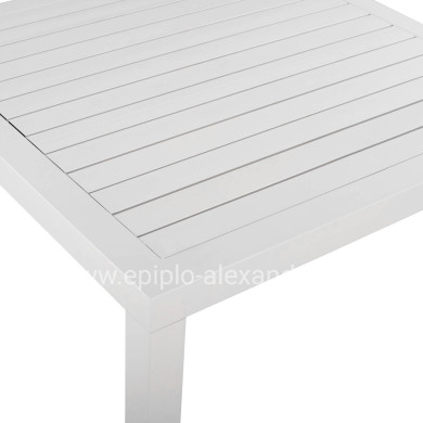 ΤΡΑΠΕΖΙ ΑΛΟΥΜΙΝΙΟΥ SAHIRA ΣΕ ΛΕΥΚΗ ΑΠΟΧΡΩΣΗ 80Χ80X75,5Υεκ. HM5572.01