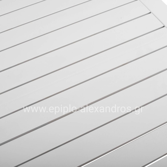 ΤΡΑΠΕΖΙ ΑΛΟΥΜΙΝΙΟΥ SAHIRA ΣΕ ΛΕΥΚΗ ΑΠΟΧΡΩΣΗ 80Χ80X75,5Υεκ. HM5572.01