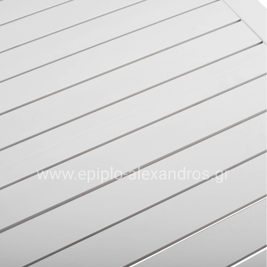 ΤΡΑΠΕΖΙ ΑΛΟΥΜΙΝΙΟΥ SAHIRA ΣΕ ΛΕΥΚΗ ΑΠΟΧΡΩΣΗ 80Χ80X75,5Υεκ. HM5572.01