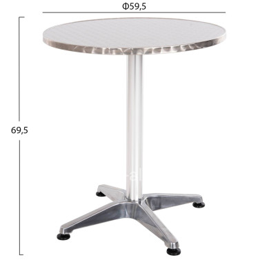 ROUND ALUMINUM TABLE FRODO HM5539 METALLIC COLOR-4-PRONGED BASE Φ59,5x69,5Hcm.