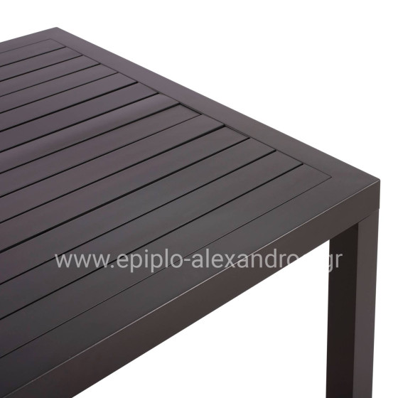 ΤΡΑΠΕΖΙ ΑΛΟΥΜΙΝΙΟΥ SAHIRA ΣΕ ΑΝΘΡΑΚΙ ΑΠΟΧΡΩΣΗ HM5571.02 140Χ80X75,5Υ εκ.