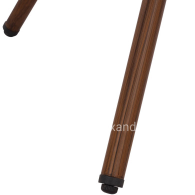 Aluminum Table '70x70 cm. Bamboo Look HM5532.03 Brown with Glass