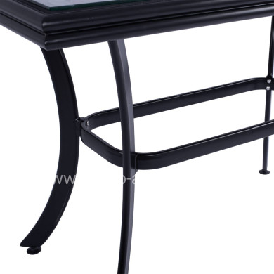 ALUMINUM DINING TABLE JAXEN HM5533.02 BLACK WITH TEMPERED GLASS TOP & TEXTILENE 120x70x78Hcm.