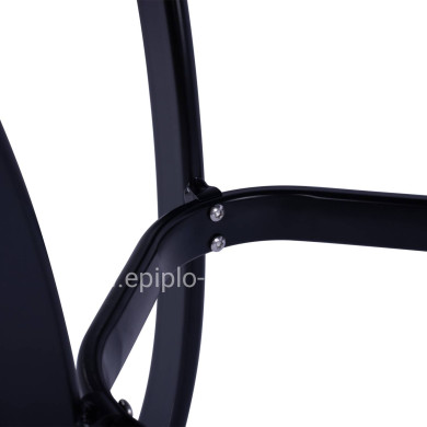 ALUMINUM DINING TABLE JAXEN HM5533.02 BLACK WITH TEMPERED GLASS TOP & TEXTILENE 120x70x78Hcm.