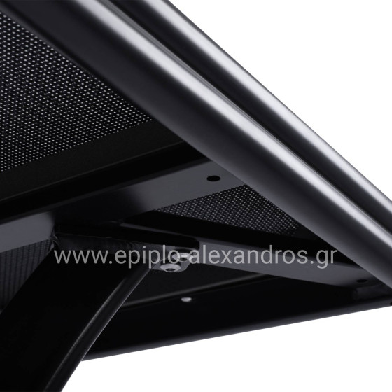 ΤΡΑΠΕΖΙ ΑΛΟΥΜΙΝΙΟΥ JAXEN HM5533.02 ΜΑΥΡΟ-ΓΥΑΛΙ ΑΣΦΑΛΕΙΑΣ&TEXTILENE 120x70x78Υεκ