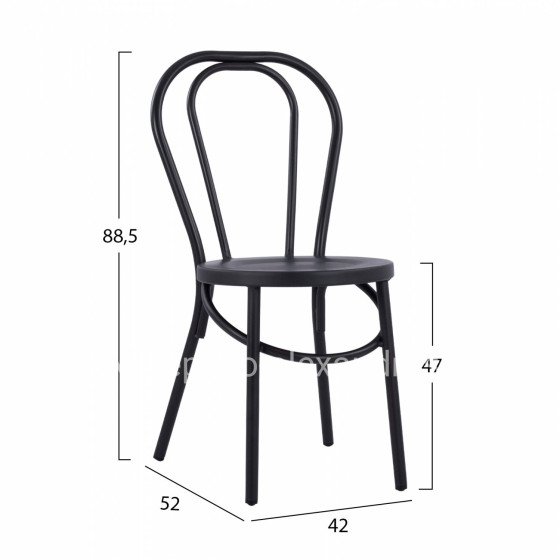 Aluminum chair Vienna Type Black Rusty HM5557.01 42x52x88,5 cm.
