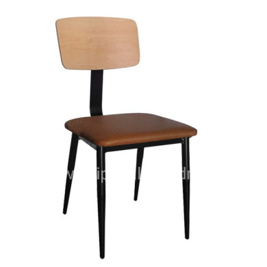 Metallic chair TS336T with Seat PU Brown