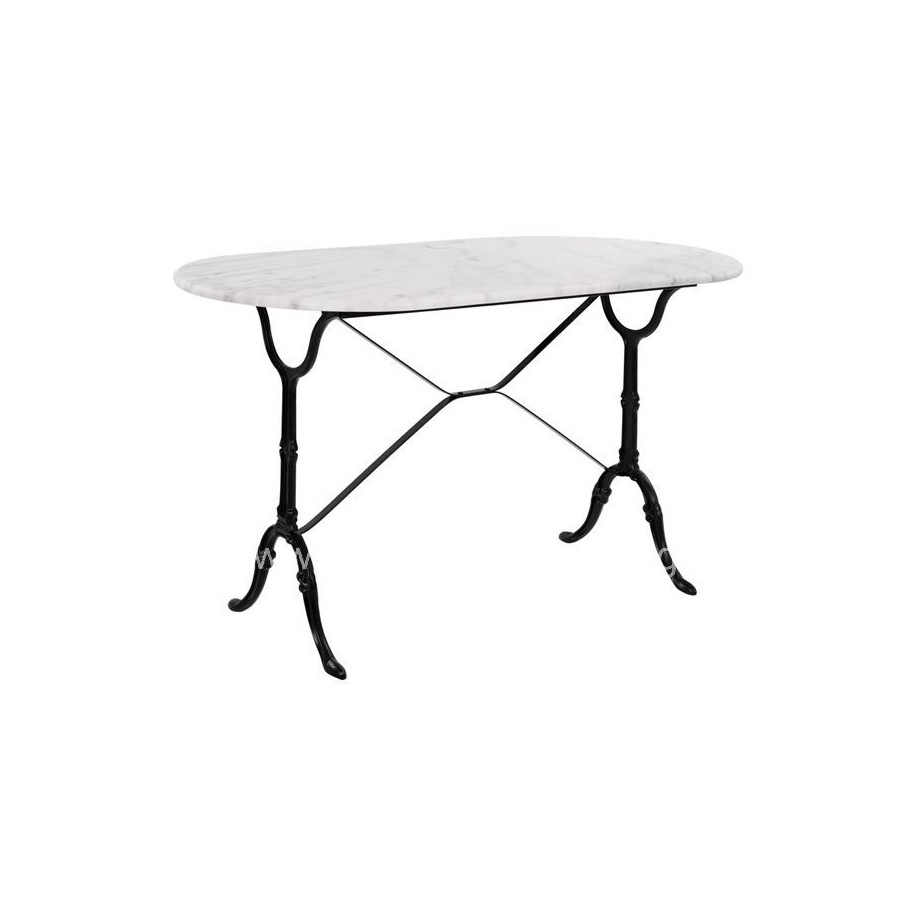 Table with base from cast iron HM440 with marble oval 120x59x72