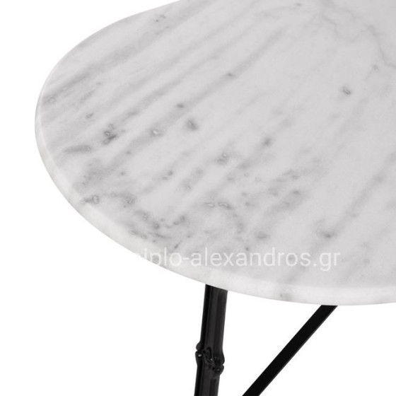 ΤΡΑΠΕΖΙ DELILAH ΜΕ ΒΑΣΗ ΑΠΟ ΜΑΝΤΕΜΙ HM440 ΜΕ ΜΑΡΜΑΡΟ ΟΒΑΛ 120Χ59X72