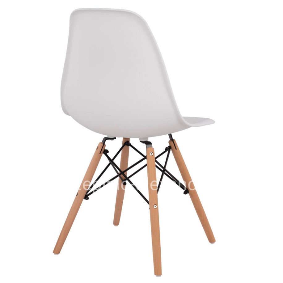 Chair with wooden legs and seat Twistn PP White HM8460.01 46x50x82 cm