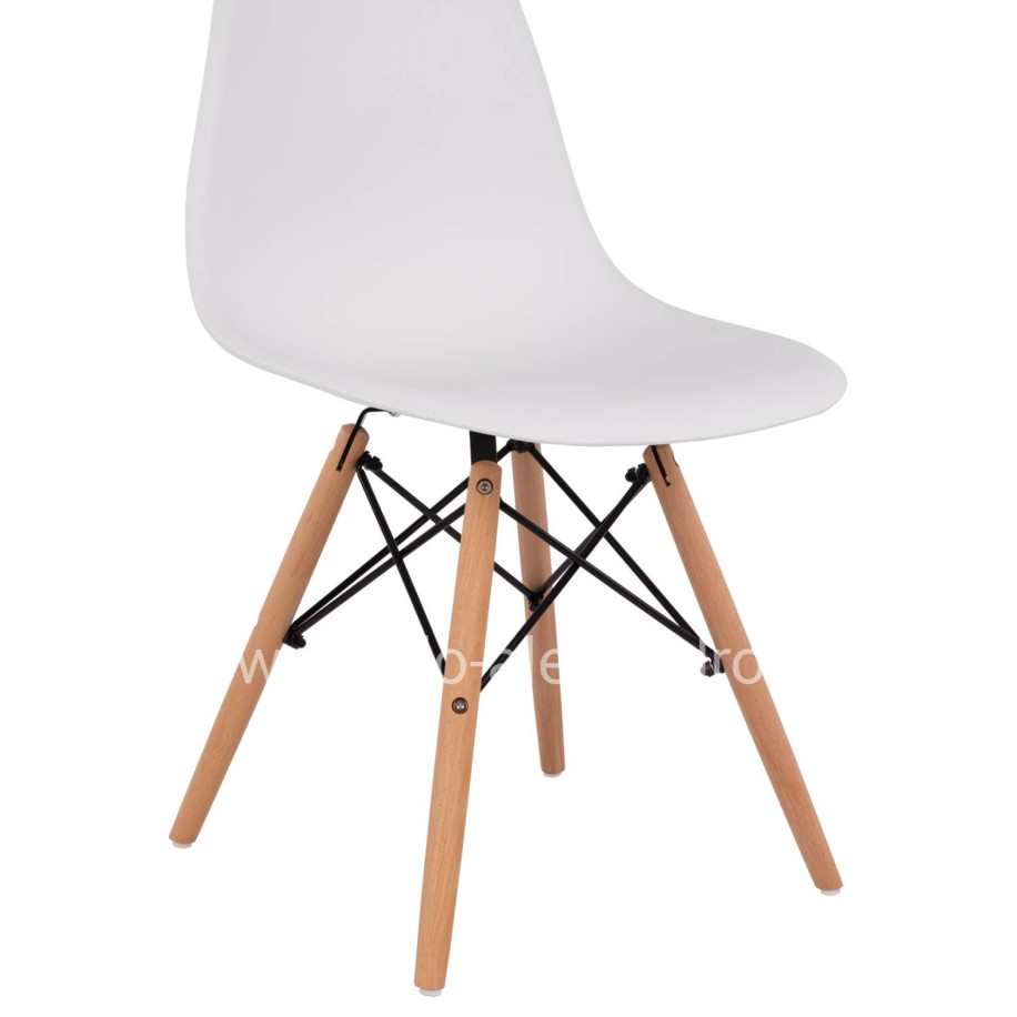 Chair with wooden legs and seat Twistn PP White HM8460.01 46x50x82 cm