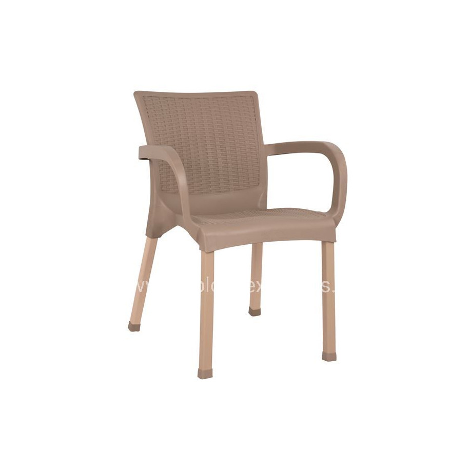 ΠΟΛΥΘΡΟΝΑ ΠΟΛΥΠΡΟΠΥΛΕΝΙΟΥ RATTAN ΠΟΔΙ ALU HM5591.02 ΚΑΠΟΥΤΣΙΝΟ 60x60x82 cm