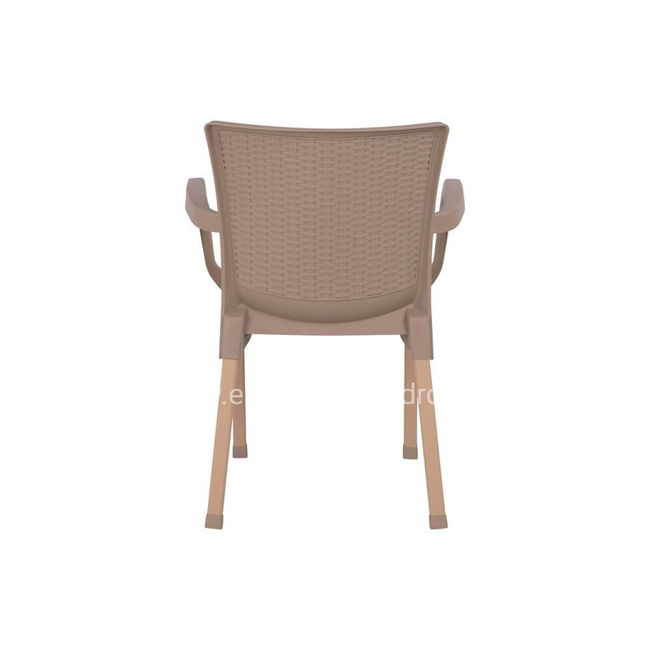 Armchair Polypropylene rattan leg Alu HM5591.02 Cappuccino 60x60x82 cm