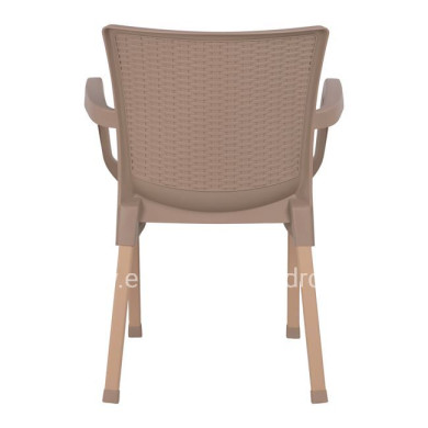 Armchair Polypropylene rattan leg Alu HM5591.02 Cappuccino 60x60x82 cm