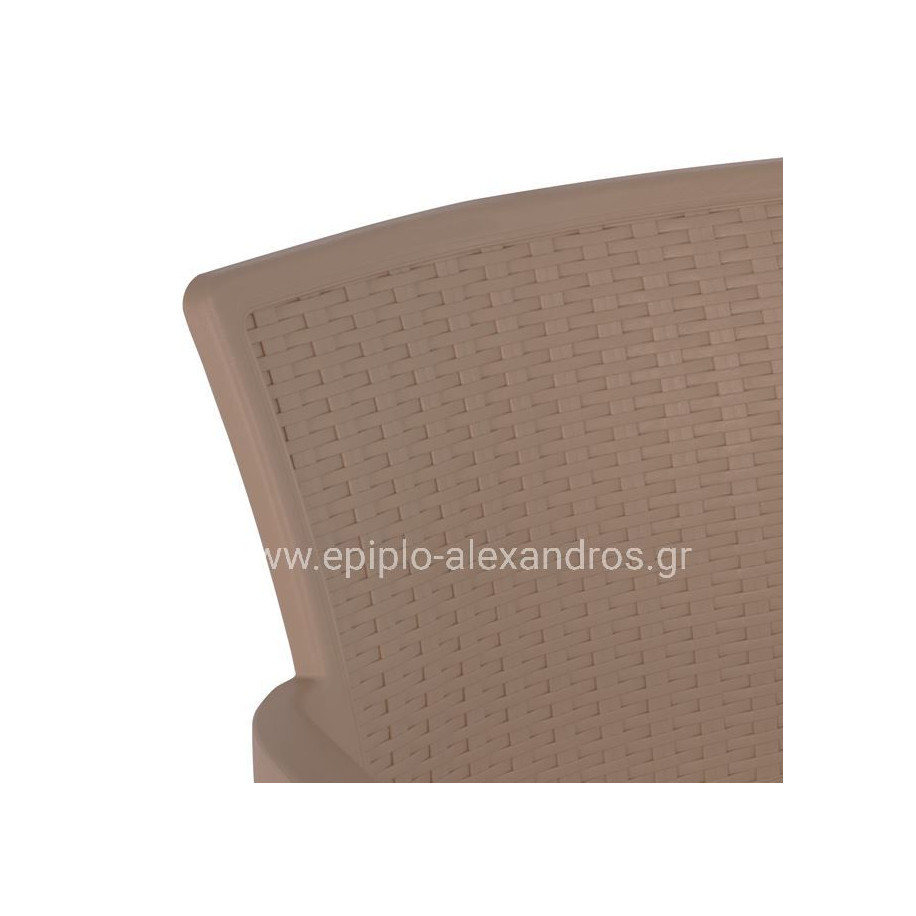 Armchair Polypropylene rattan leg Alu HM5591.02 Cappuccino 60x60x82 cm
