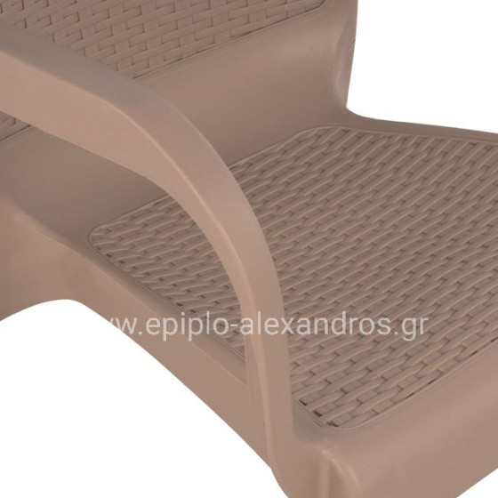 Armchair Polypropylene rattan leg Alu HM5591.02 Cappuccino 60x60x82 cm
