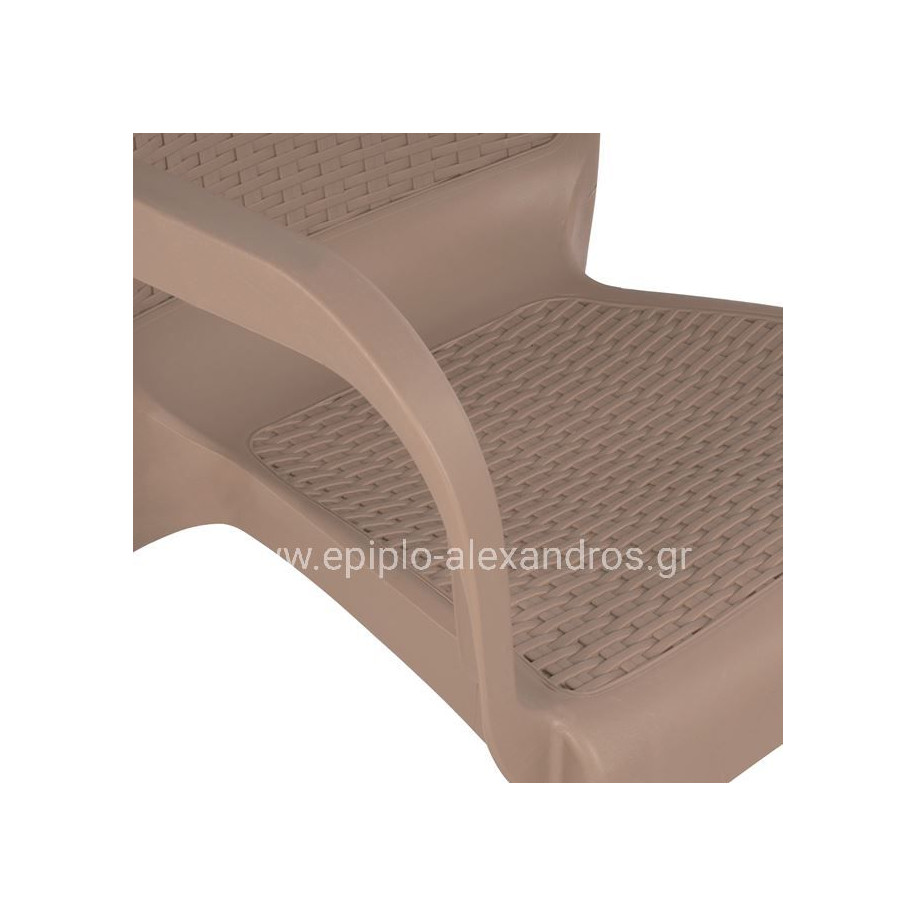 Armchair Polypropylene rattan leg Alu HM5591.02 Cappuccino 60x60x82 cm