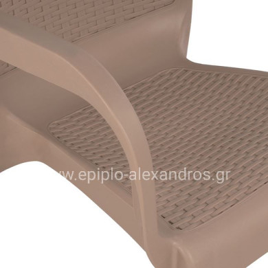 Armchair Polypropylene rattan leg Alu HM5591.02 Cappuccino 60x60x82 cm