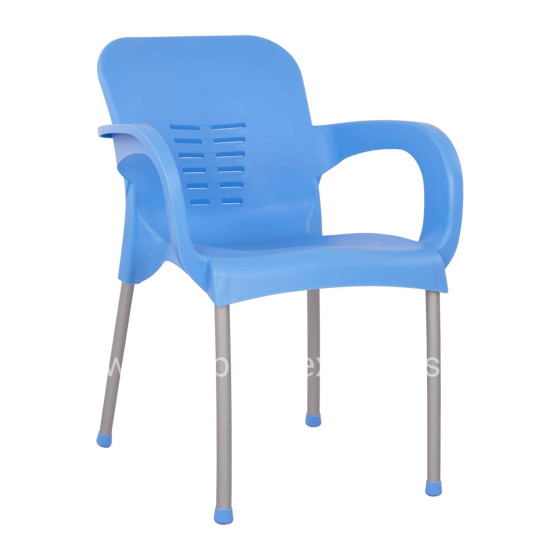 Armchair Polypropylene KAREK HM5592.08 Blue color Aluminum leg 59x58x81 εκ.
