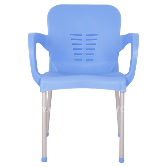 Armchair Polypropylene KAREK HM5592.08 Blue color Aluminum leg 59x58x81 εκ.