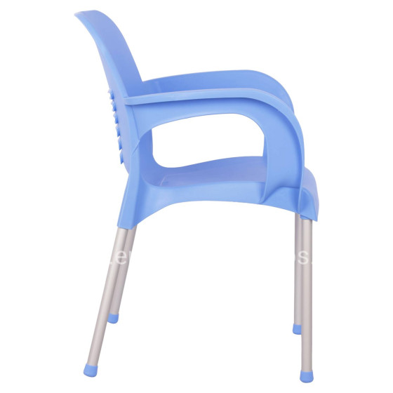 Armchair Polypropylene KAREK HM5592.08 Blue color Aluminum leg 59x58x81 εκ.