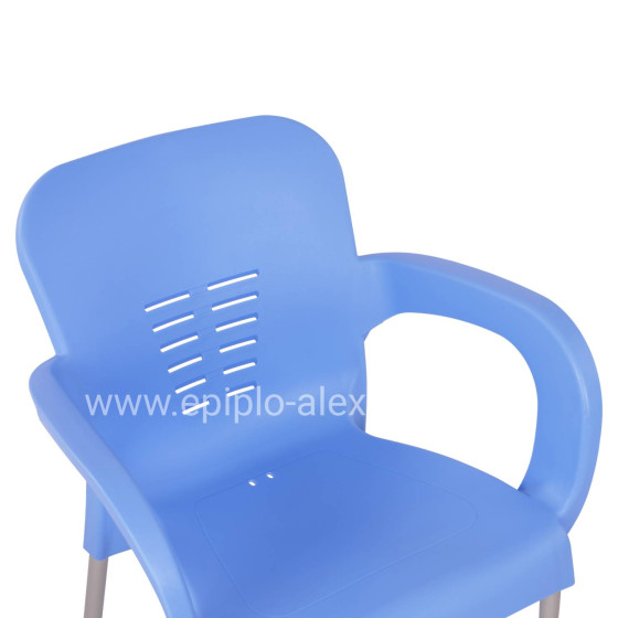 Armchair Polypropylene KAREK HM5592.08 Blue color Aluminum leg 59x58x81 εκ.