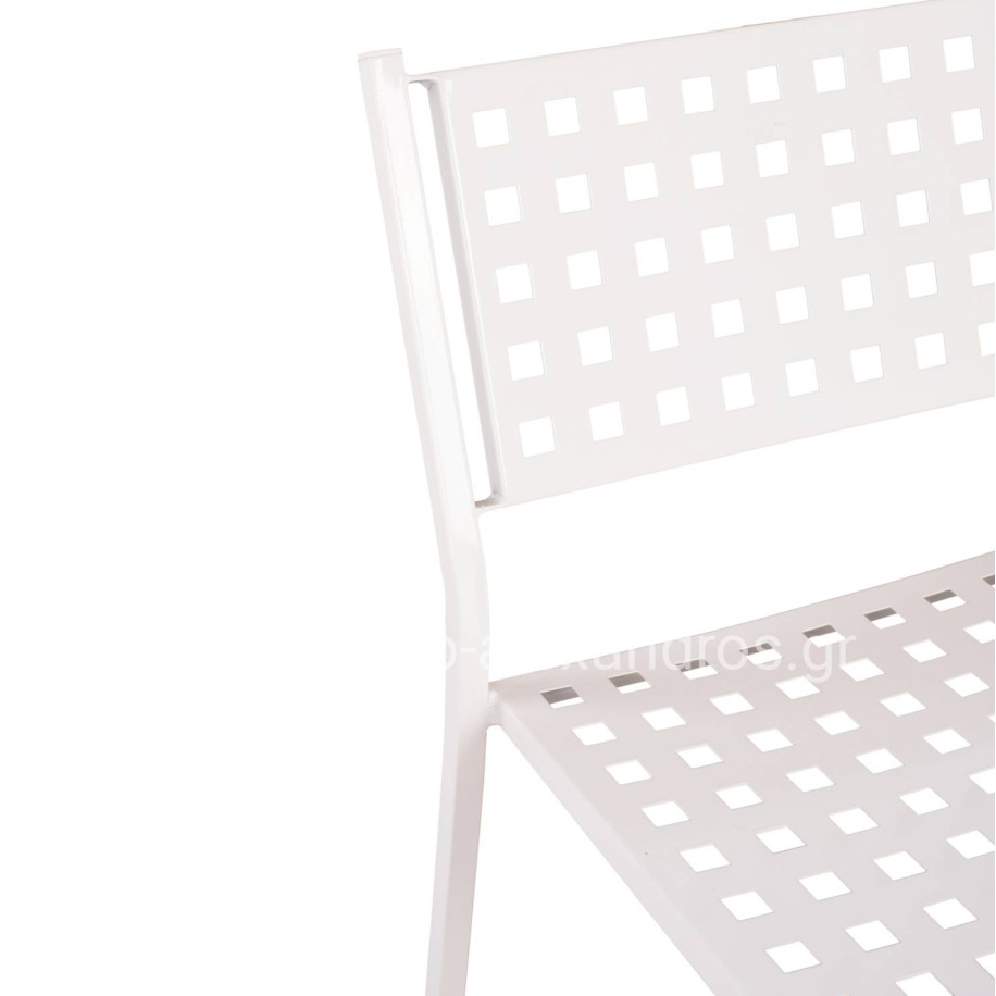 ΣΚΑΜΠΟ ΜΠΑΡ ΜΕΤΑΛΛΙΚΟ OLYMPIAS HM5528.02 ΣΕ ΛΕΥΚΗ ΑΠΟΧΡΩΣΗ 47x58x111 εκ.