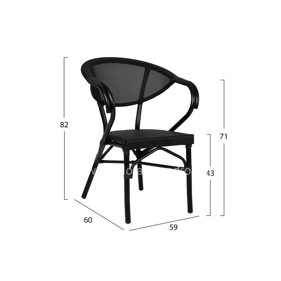 ΠΟΛΥΘΡΟΝΑ ΑΛΟΥΜΙΝΙΟΥ CLAY BAMBOO LOOK ΜΑΥΡΗ ΜΕ TEXTLINE HM5025.02 59x60x82 cm