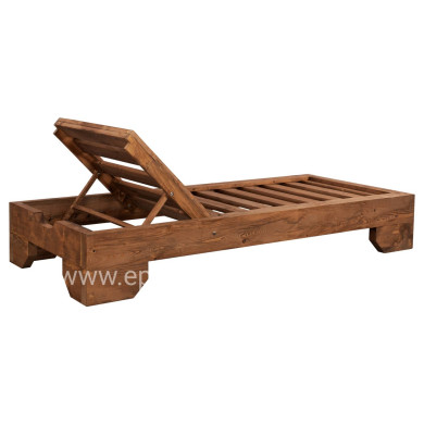 Sunbed Wooden Heavy-duty Macadonia HM5646.01 Walnut 204X77,5X29cm